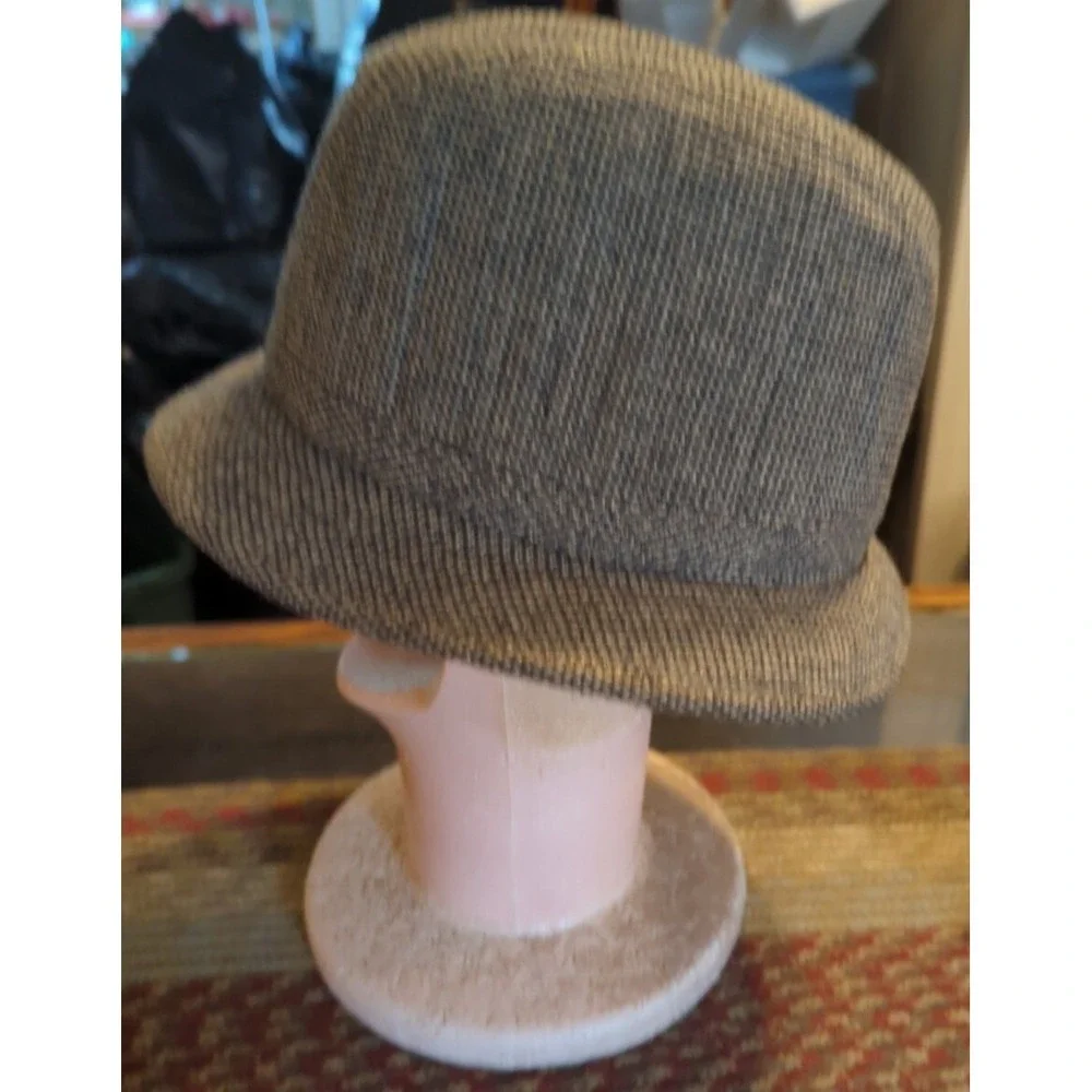 NWT LONDON FOG VINTAGE WOOL TWEED Farley Grey HAT FEDORA TRILBY MENS‎ Small